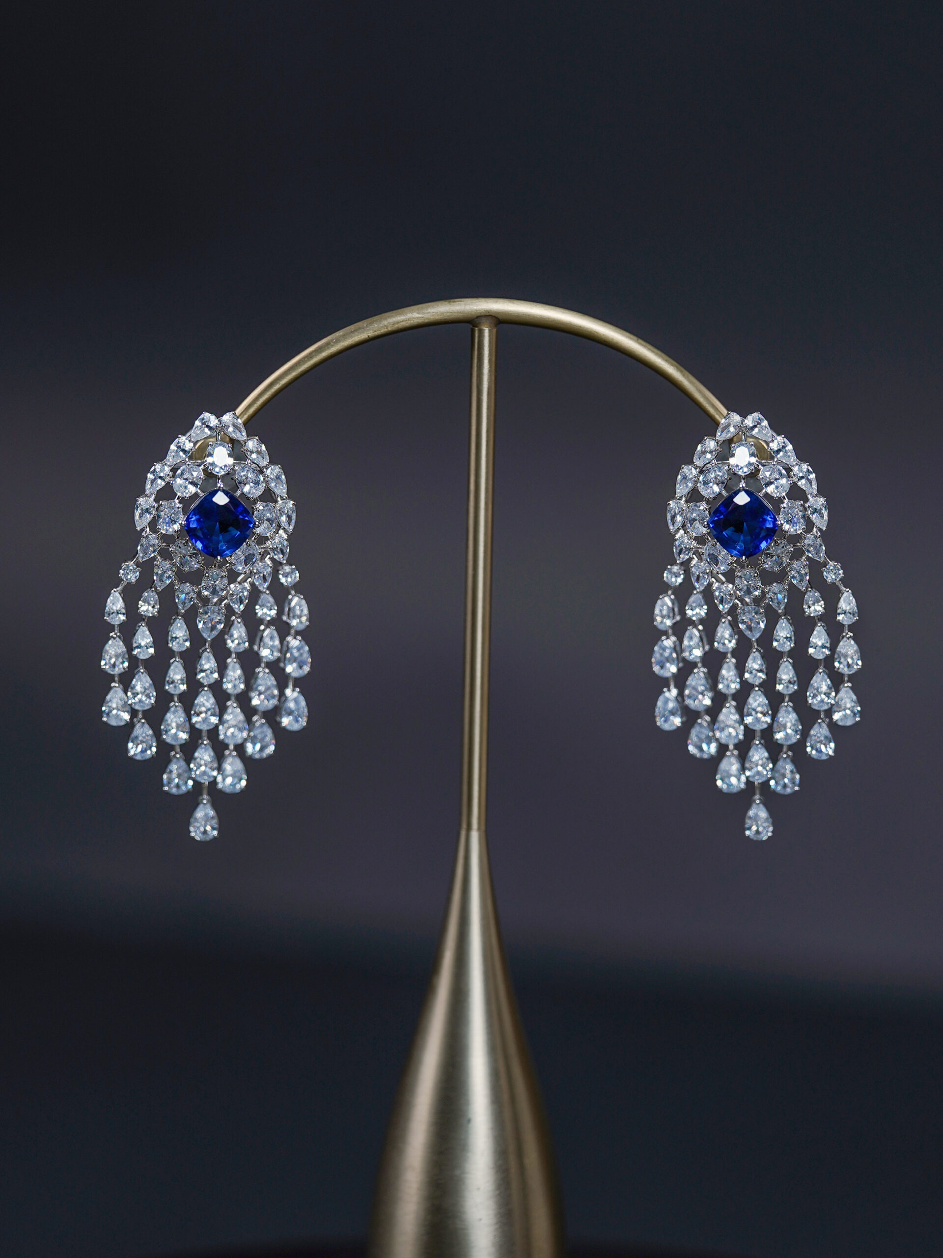 Royal Sapphire Cascade Earrings